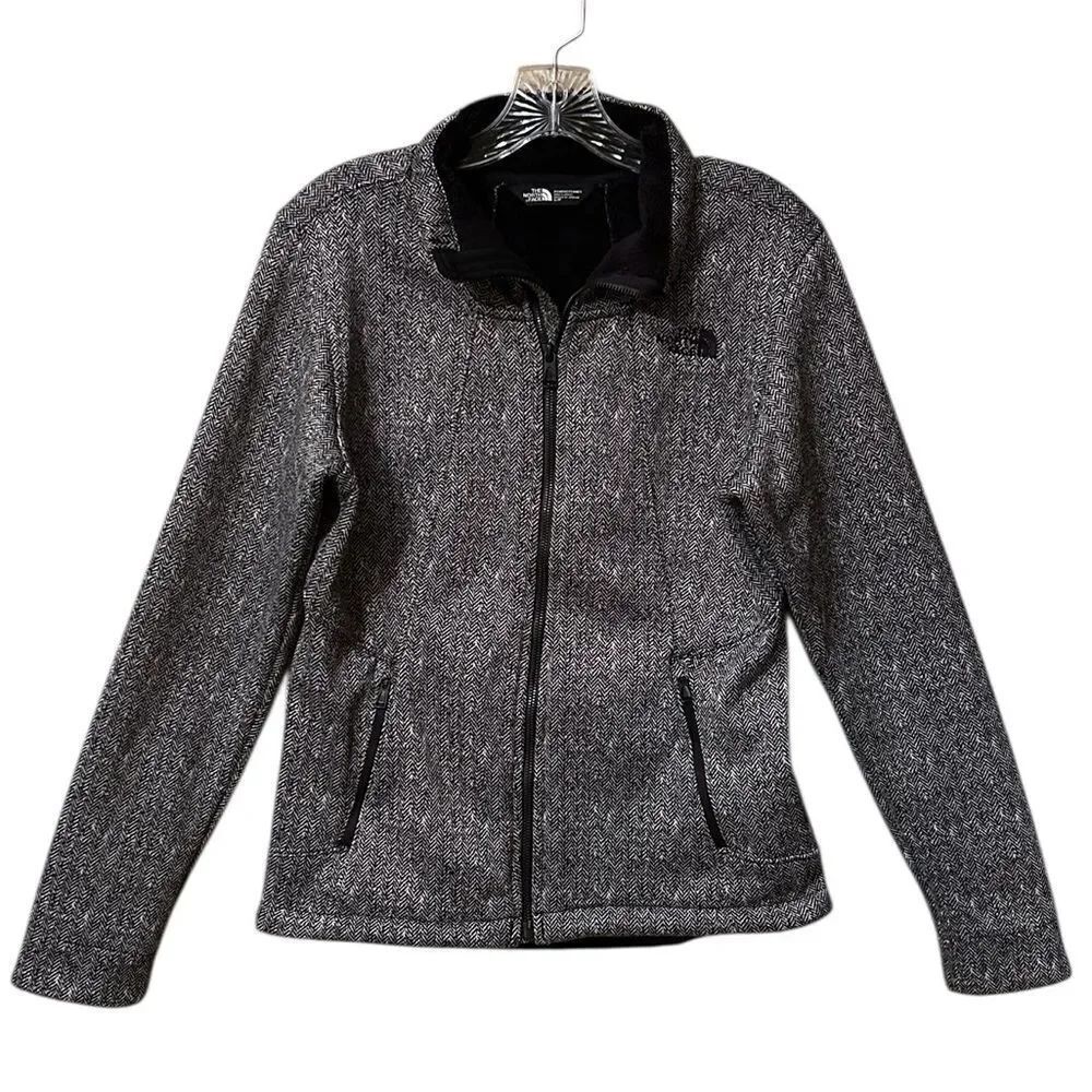 The North Face Chromium Thermal Black and White Herringbone Jacket